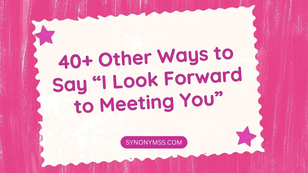 I Look Forward to Meeting You