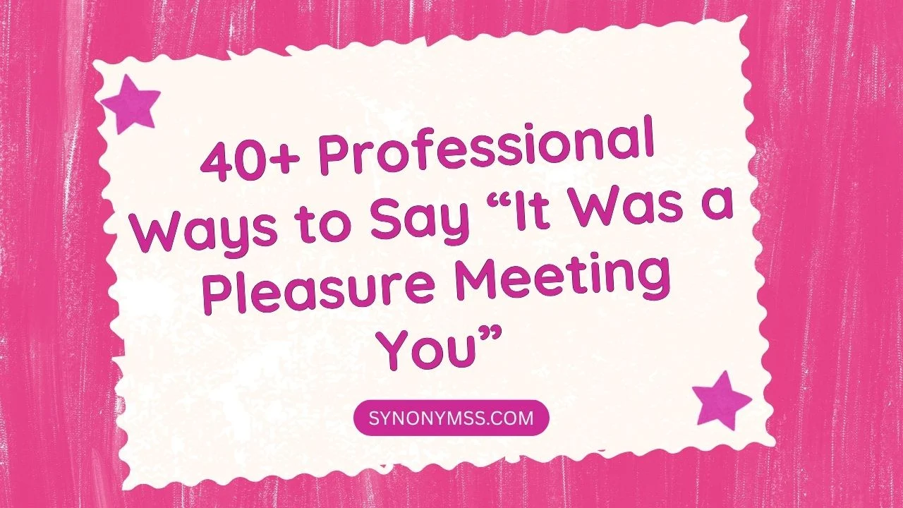 it Was a Pleasure Meeting You