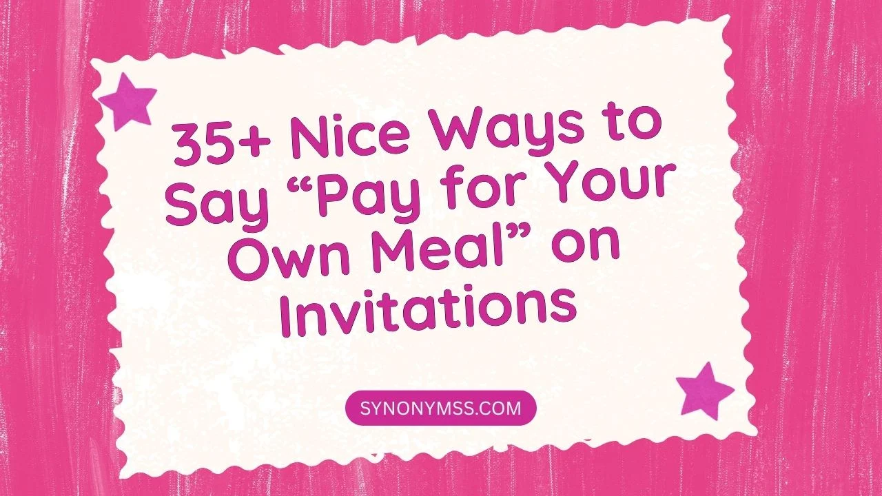 Pay for Your Own Meal